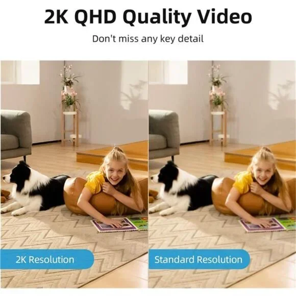 2K Security Camera Indoor, Baby Monitor Pet Camera 360-Degree for Home Security